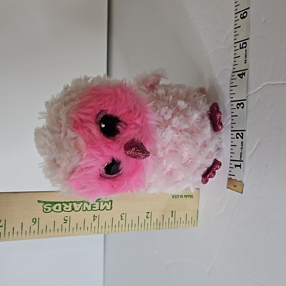 Ty Beanie Boo's  Twiggy Pink Owl Plush  Pre-owned - Picture 8 of 8